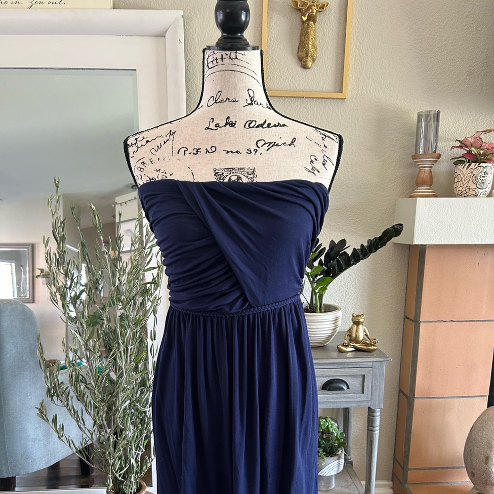 Tart Strapless Dress in Deep Blue